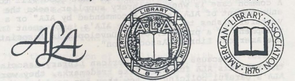 The 1980s, 1926, and 1990s ALA logos.