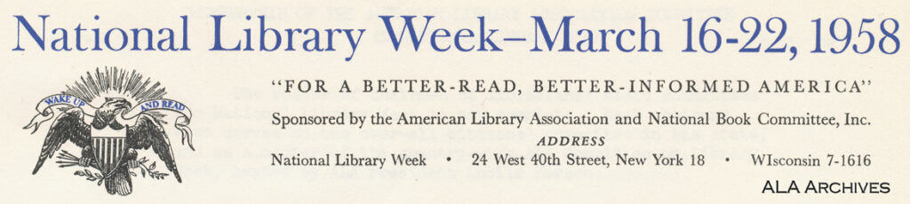 National Library Week 1958 letterhead