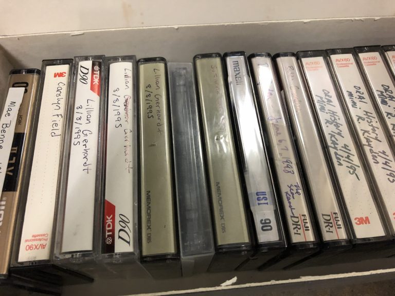 Cassette tapes from the ALSC Oral History Project.