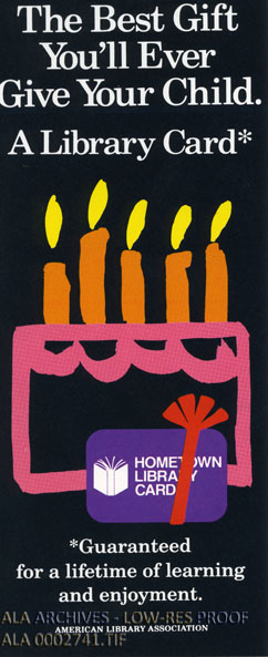 Bookmark from the first Library Card Sign-Up Month campaign. Photo: ALA Archives