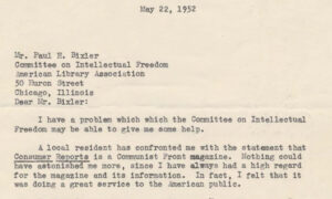 Detail of letter from Lynn Blaylock to the Intellectual Freedom Committee.