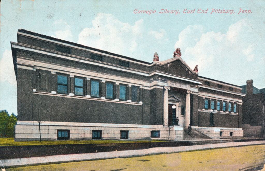 Carnegie Library, Eats End of Pittsburgh, Pennsylvania, 1908. From the ALA Archives.