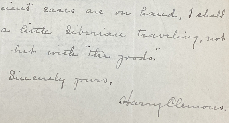 Harry Clemons signature.